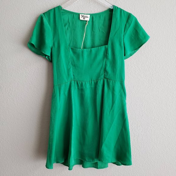 satin fit and flare mini dress